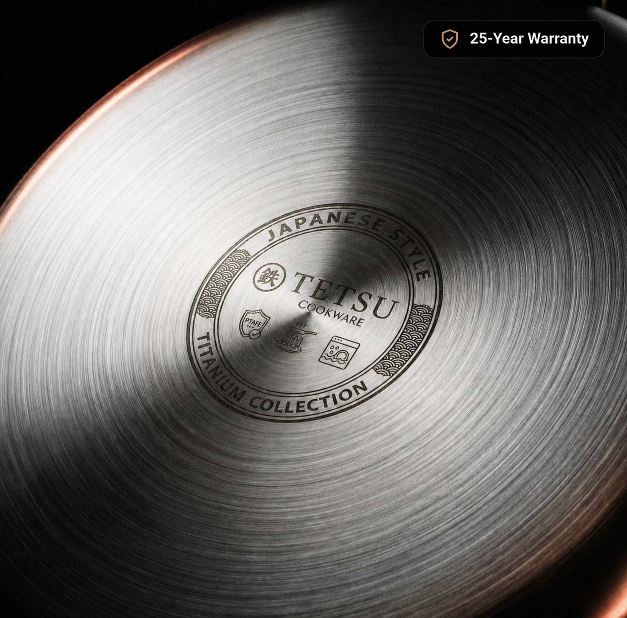 EN 炎 — Hand-Hammered Titanium Skillet — photo 3